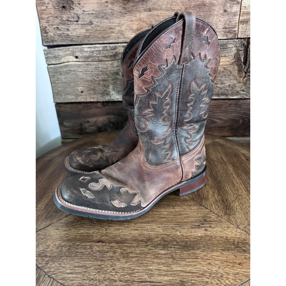 Laredo 7920 Mens Cowboy Boots Brown Leather Square Toe Western Work 11 D